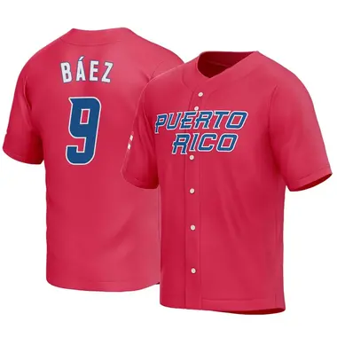 Ritsusc #9 Baez Puerto Rico World Game Classic Men Baseball Jersey Stitched Black L